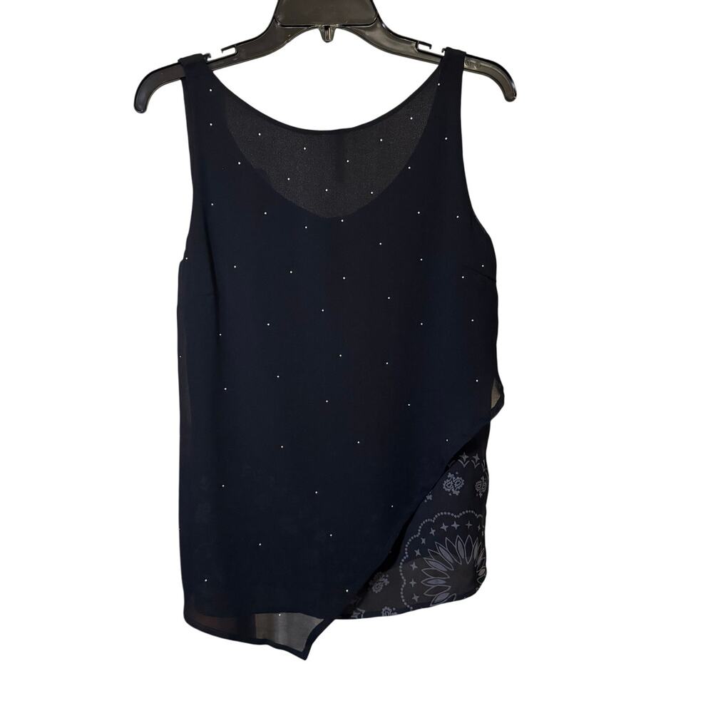 Desigual Asymmetric Hindu Blouse Black Studded NWT Size Medium